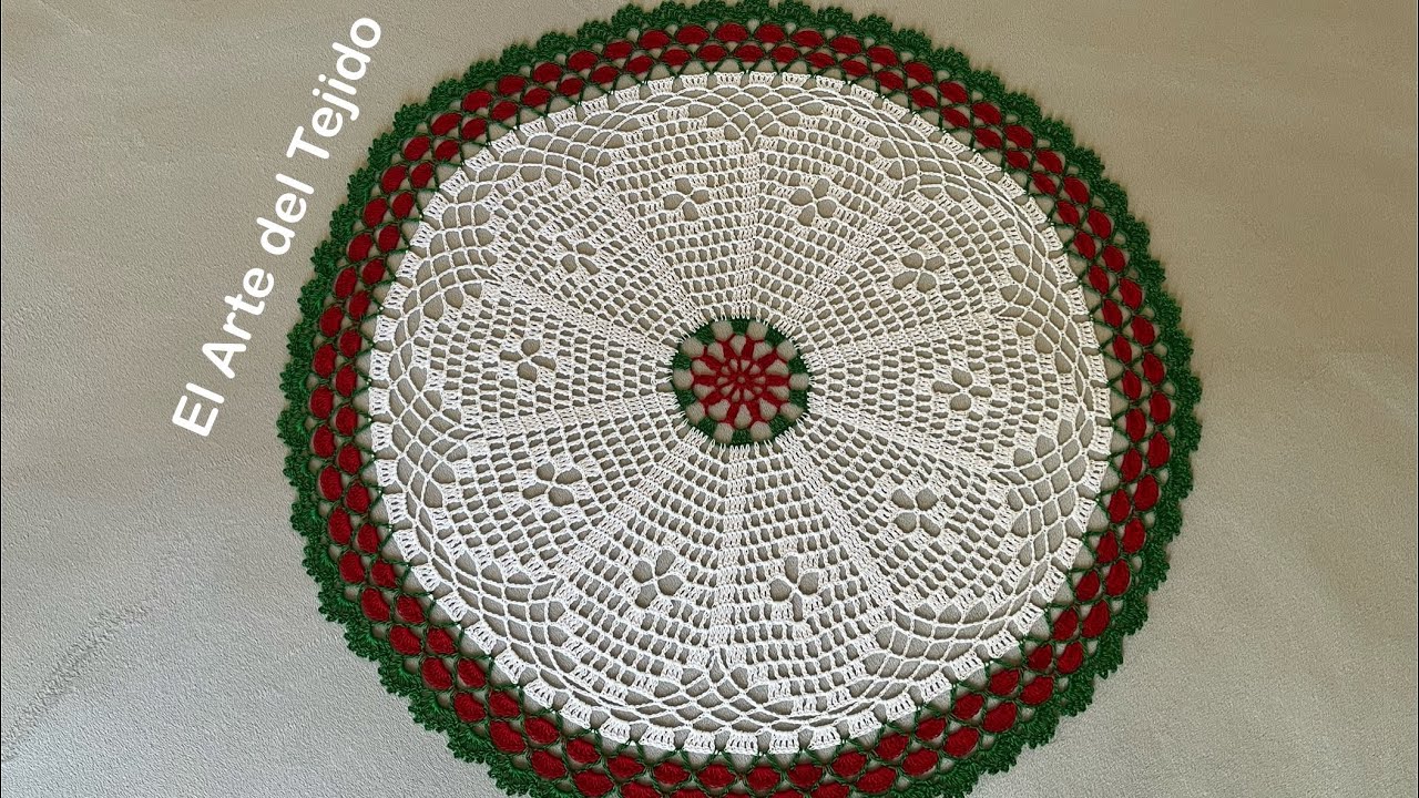 Carpeta/ centro de mesa tejido a crochet