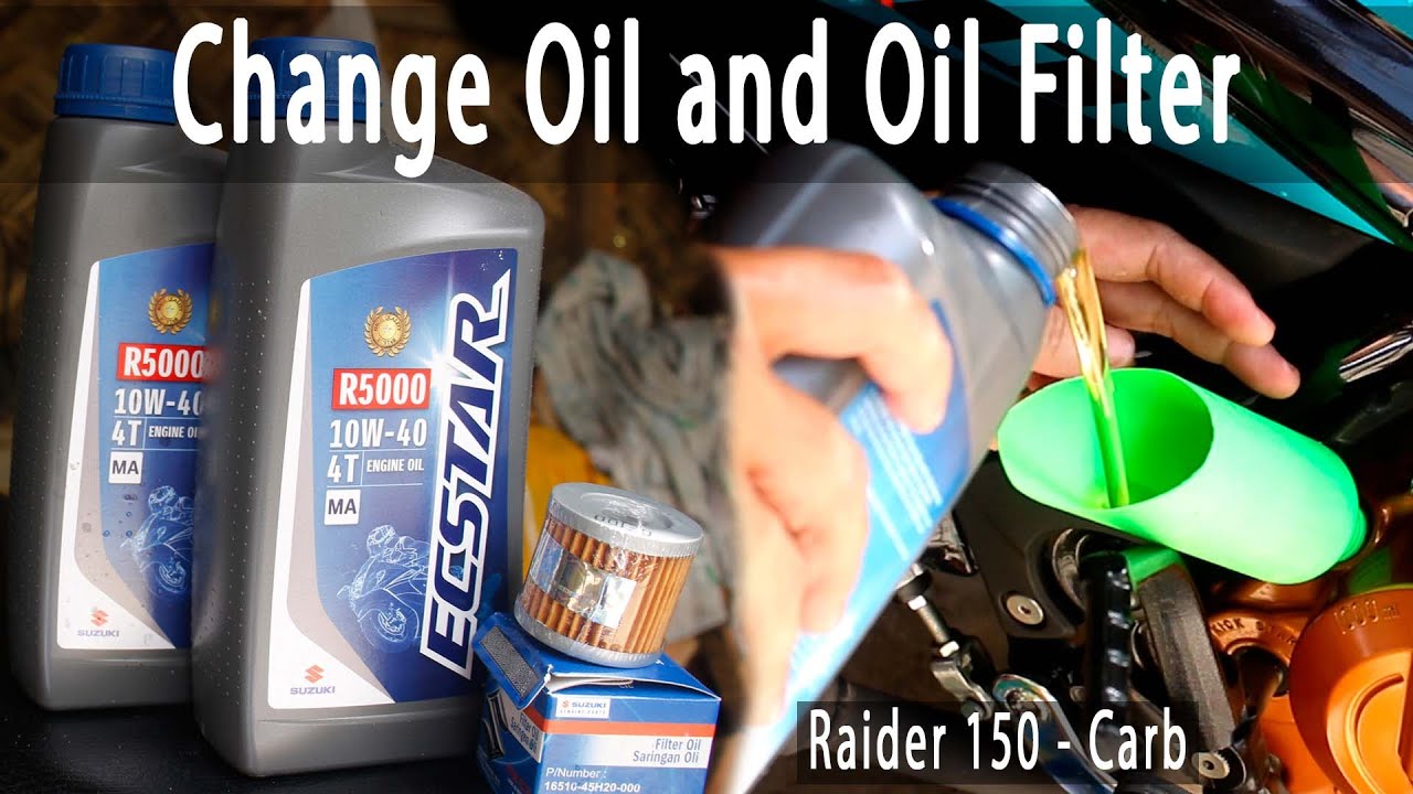 Change oil and oil filter - raider 150 - Carb type!