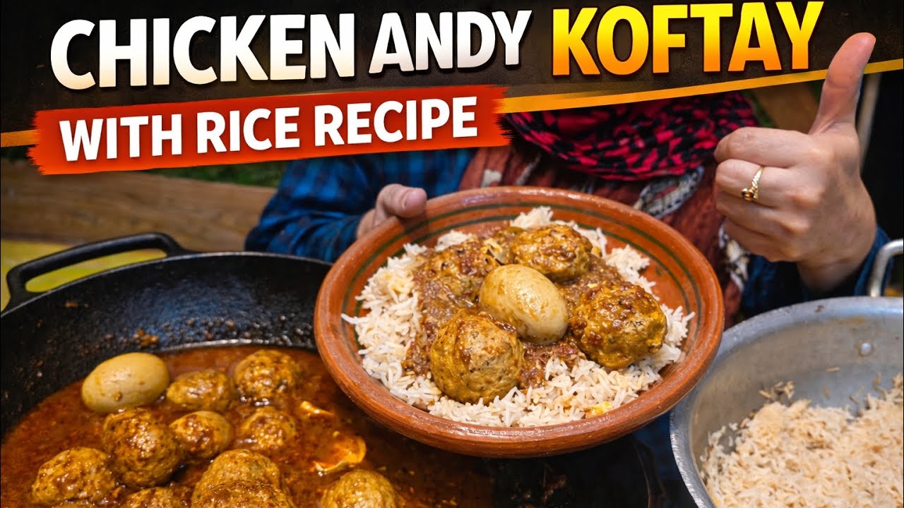 CHICKEN ANDY KOFTAY WITH RICE RECIPE | EASY AND SIMPLE RECIPE 