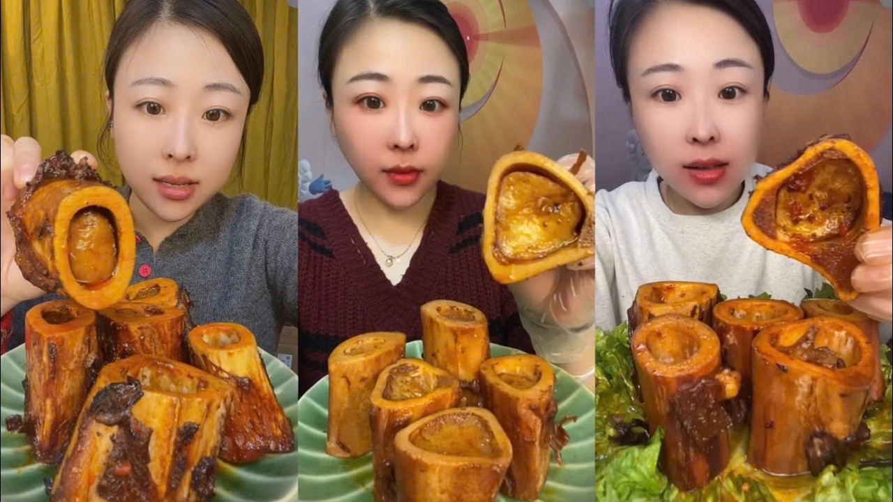 MUKBANG beef bone marrow ASMR  - The best of delicious Slime food #895