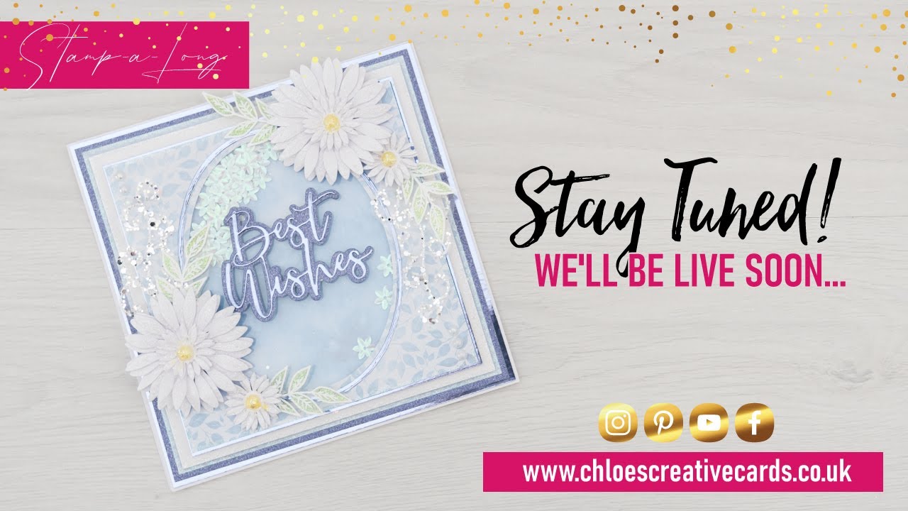 Chloes Creative Cards STAMP-A-LONG Blue Daisy Shaker Card