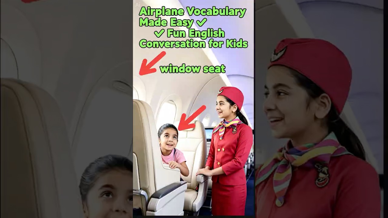 Airplane Vocabulary Made Easy|Fun English Conversation for Kids #shorts #airplanevocabulary #english