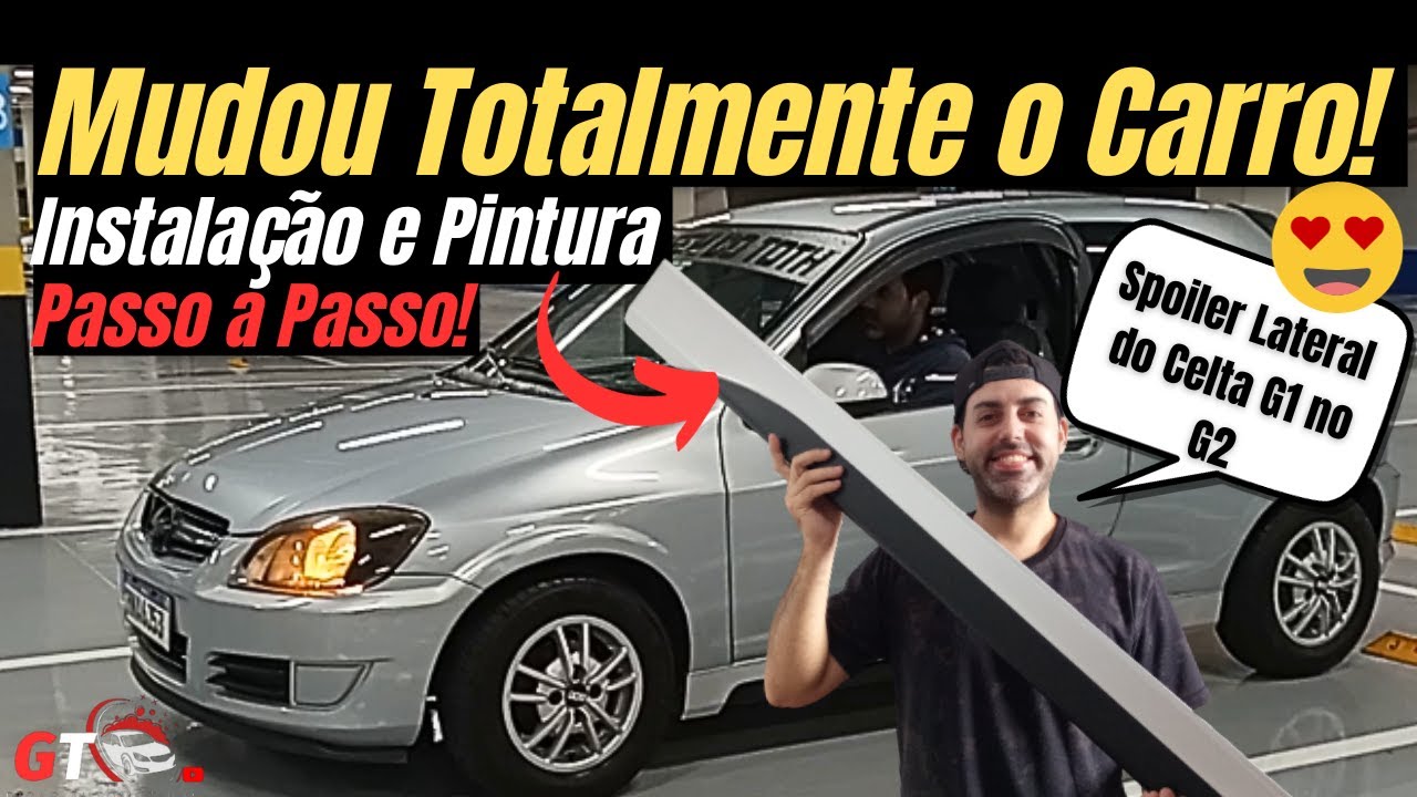 COMO INSTALAR SPOILER LATERAL TG POLI NO CELTA 2000 ATÉ 2015