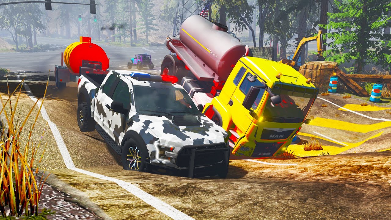 Cars vs Massive Potholes #19 - BeamNG DRIVE