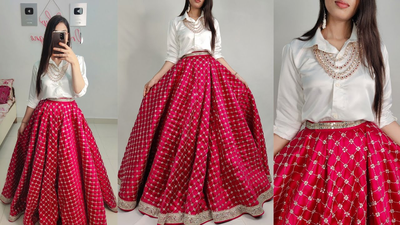 New skirt/lehenga cutting & stitching Wedding lehenga cutting & stitching/bridal lehenga #viral