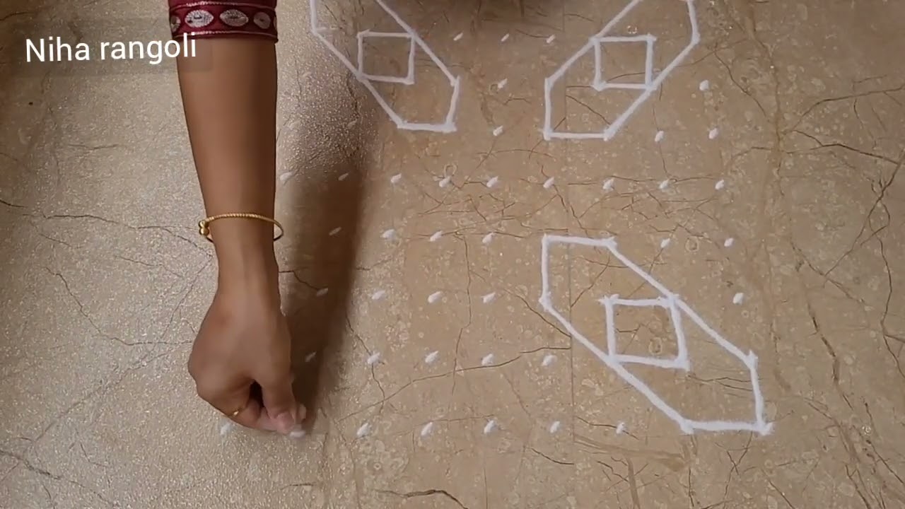 Kolam rangoli design 9x9 dots / Simple kolam / Niharangoli