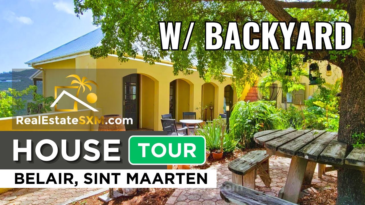 St Maarten charming Caribbean House for sale in Belair. 3 bedrooms. Sea view. Private