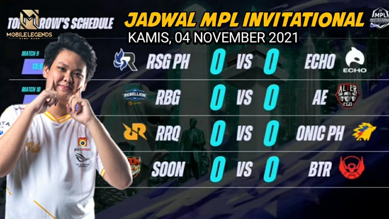 Hasil pertadingan hari ini - Jadwal pertandingan MPL INVITATIONAL besok hari Kamis 04 November 2021