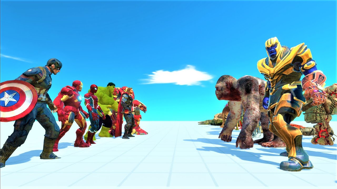 Avengers vs thanos and all units animal revolt battle simulator