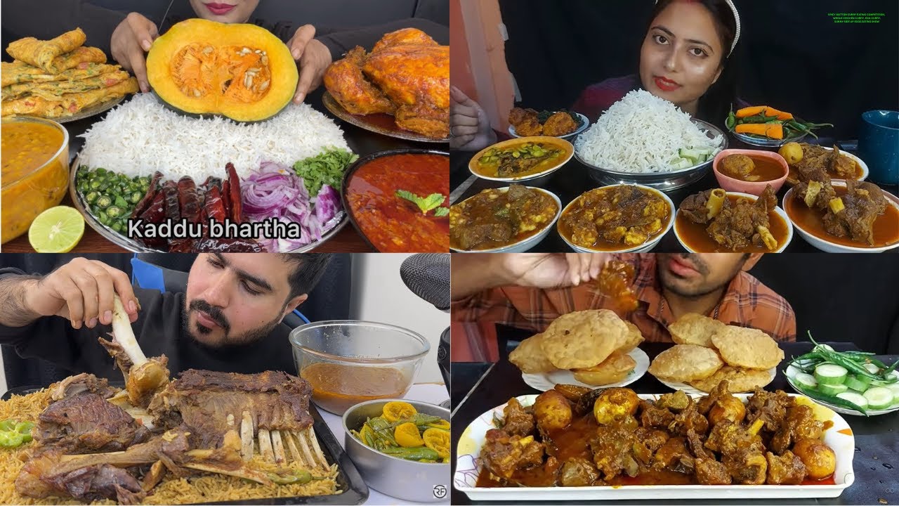 SPICY MUTTON CURRY EATING COMPETITION, WHOLE CHICKEN CURRY, EGG CURRY,SUNNY SIDE UP EGGS,EATING SHOW
