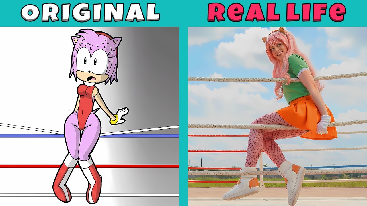 Amy Rose has started the fight! | Sonic Original vs Real Life | Sonic Animation
