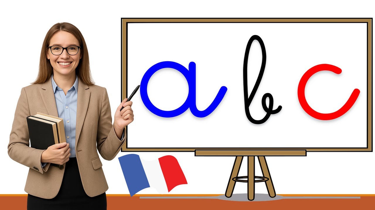 Les lettres français en minuscule cursive