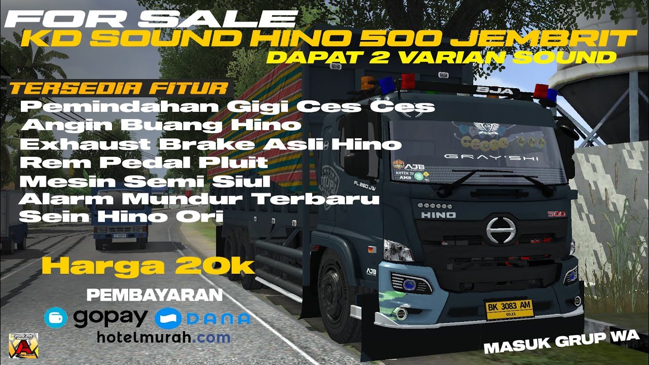 KODENAME SOUND HINO 500 JEMBRIT CES CES, EXHAUST BRAKE ORI HINO, ANTI RUGI - BUS SIMULATOR INDONESIA