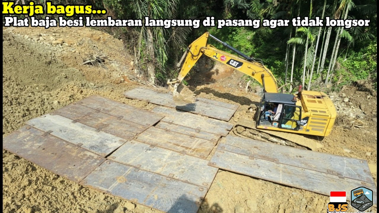 Kerja bagus‼️Plat besi lembaran langsung dipasang agar tidak longsor dan jadi penahan