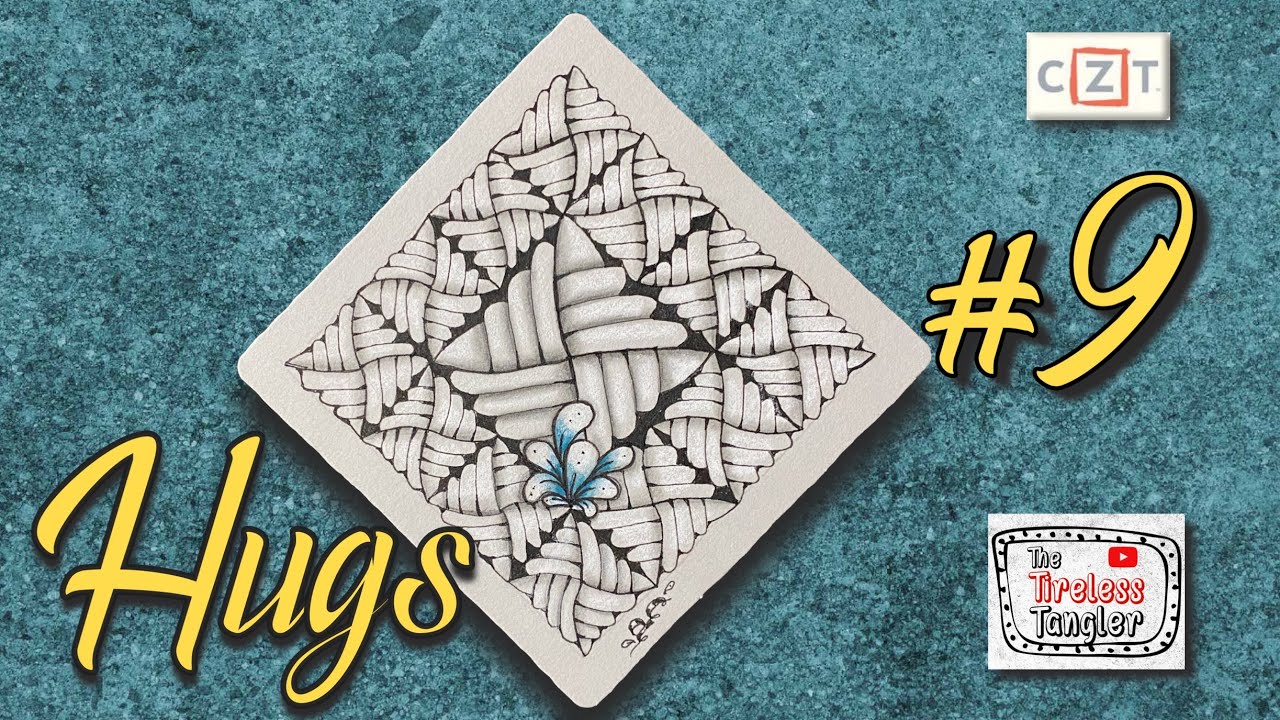 HUGS || 100 Days of Zentangle ® 2021 || Day 9