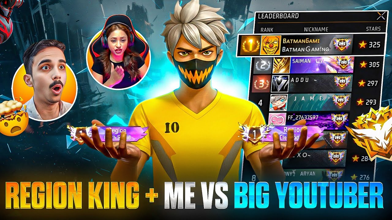 Cs Rank Region Players 🆚 Famous YouTuber 🤯 Who Dominated? - Garena Free fire 