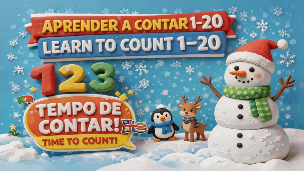 Learn & Practice to Count 1–20 | Aprender a Contar 1–20 in European Portuguese & English for Kids