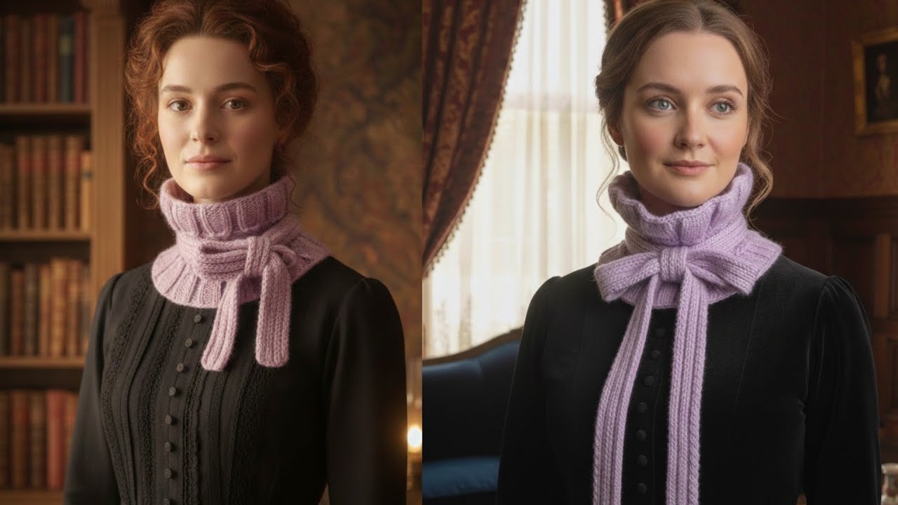 Collare Vittoriano ai ferri/ Victorian knitted collar / Cuello Victoriano a dos agujas 