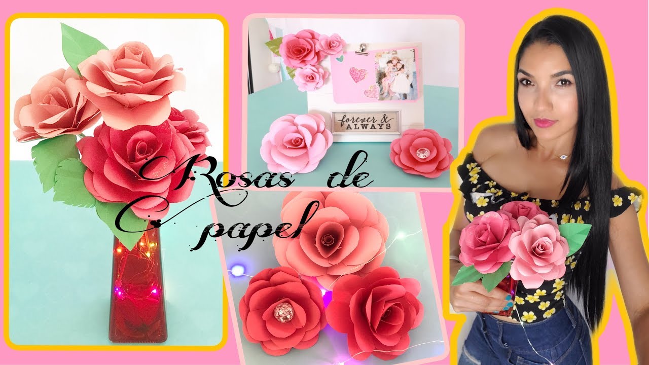 -DIY-COMO HACER ROSAS DE PAPEL/IDEAS PARA REGALAR/DIA DE MADRES/DIY PAPER ROSE