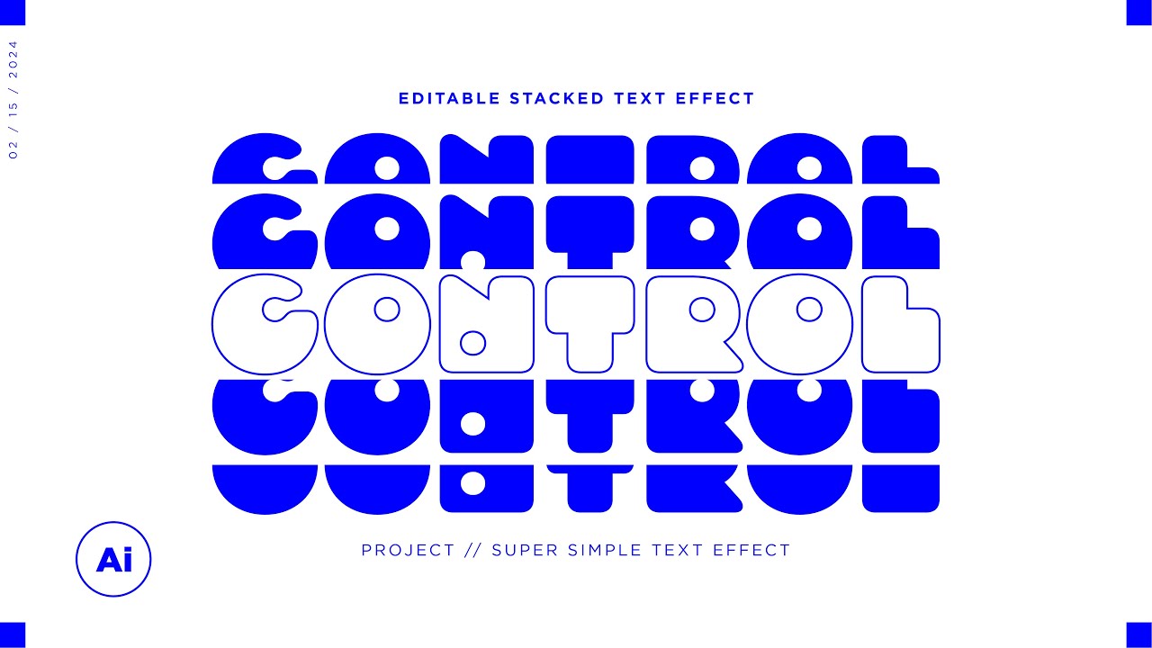 Editable Stacked Text Effect | Adobe Illustrator