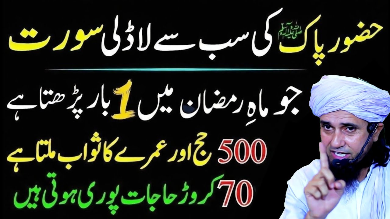 Hazoor Pak ﷺ Ki Sab Se Ladli Surat Or Tasbeeh | Mahe Ramazan Mein Zaroor Parhein |Mufti Tariq Masood