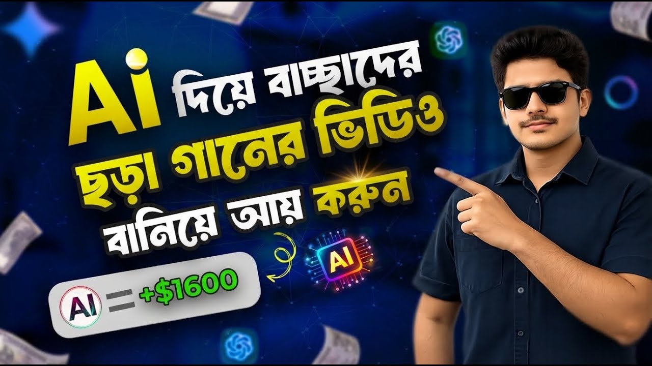 Free AI দিয়ে বাচ্চাদের ছড়া গানের ভিডিও বানিয়ে ইনকাম করুন 2026🔥| cartoon video kivabe banabo