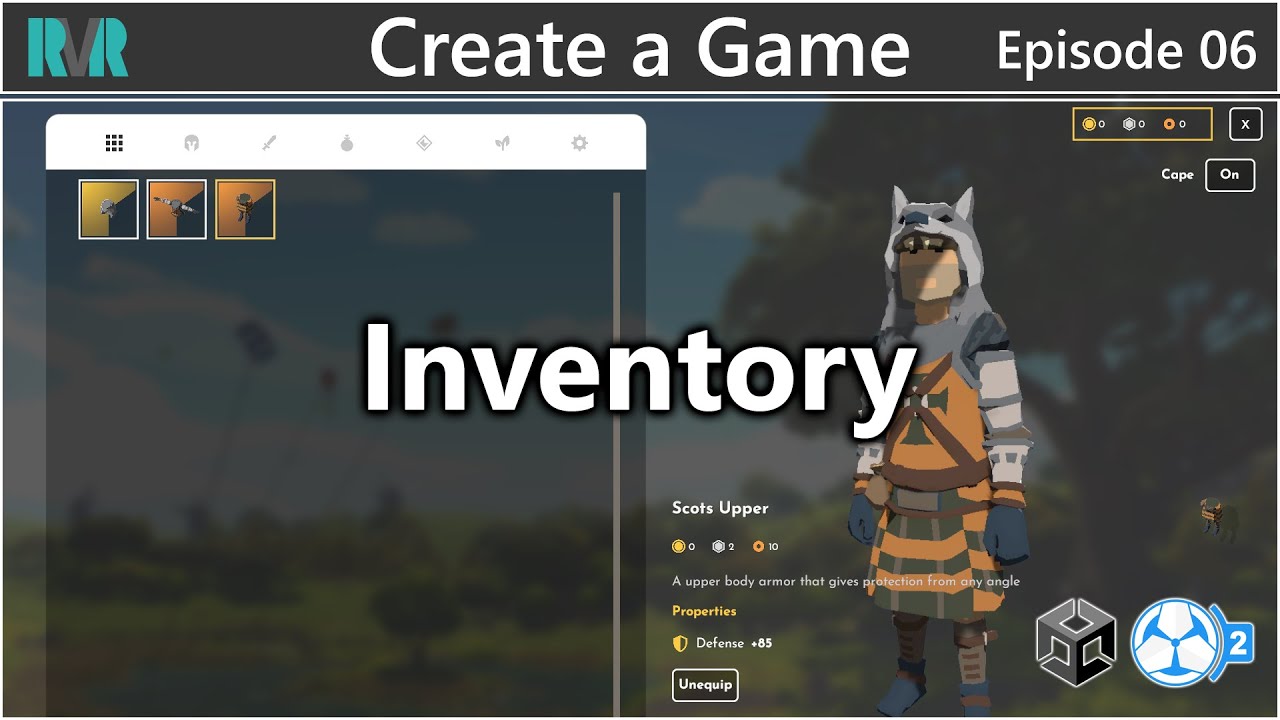 Unity GC2 Create A Game 06: Inventory Setup