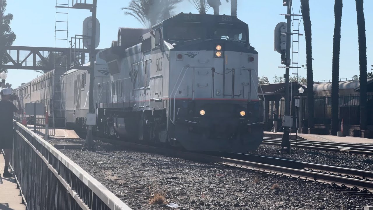 Amtrak and Metrolink trains in Southern California