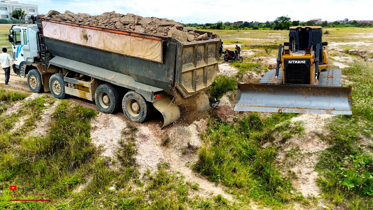NICELY New Starting Project!,The Region​ Submerged Is Delete, SHANTUI.C2 Dozer As A Filler& 25t Dump