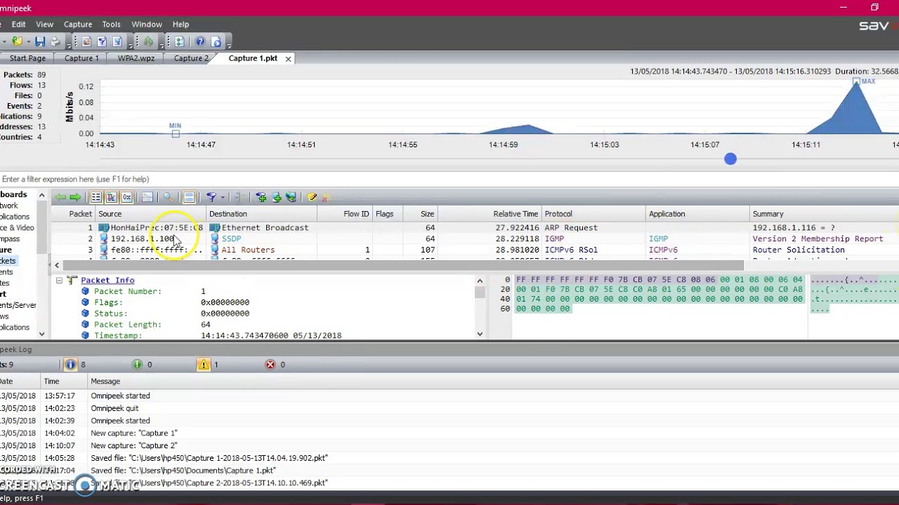 Sniffing Demo, Tool: Omnipeek