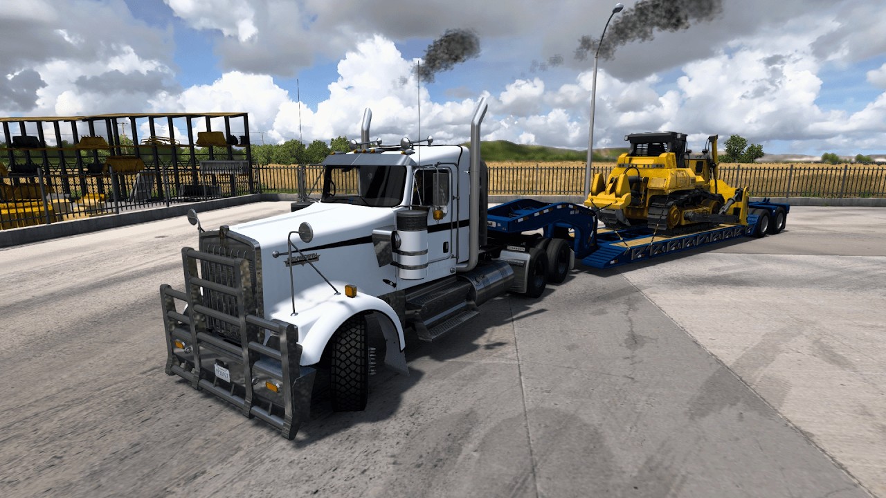 KENWORTH W900 l Cargando bulldozer de 53 toneladas en AMERICAN TRUCK SIMULATOR