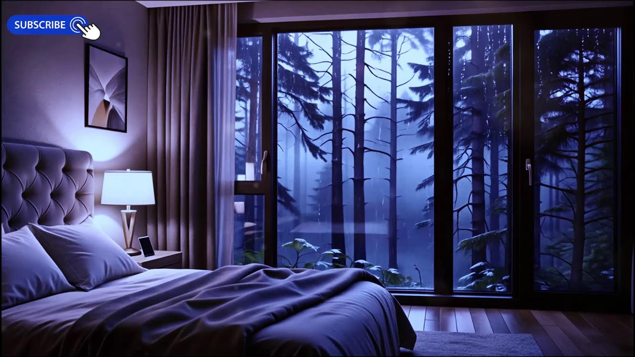 Warm Bedroom Rain & Piano 🎹 Fall Asleep Naturally