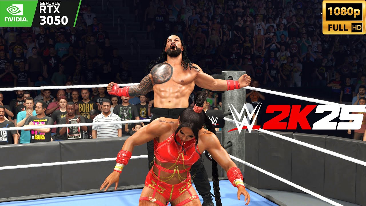 WWE 2K25 Roman Reigns vs Bianca Belair in No Holds Barred Match at Smackdown