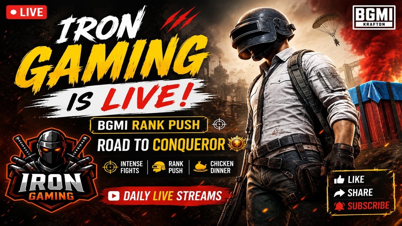 🔥 IRON GAMING 🔴 LIVE | BGMI RANK PUSH | Road to Conqueror 🚀 | Hindi Live Gameplay