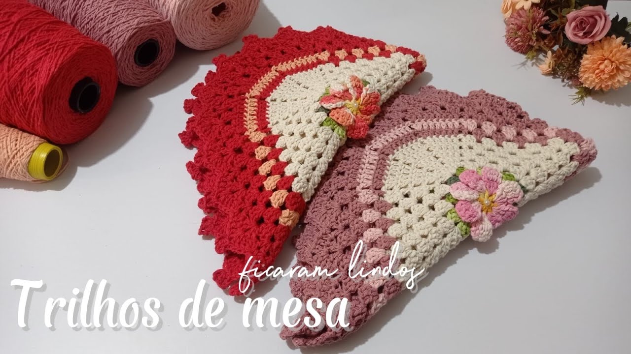 💥DUAS LINDAS combinações de trilhos de mesa#crochet #vlog 