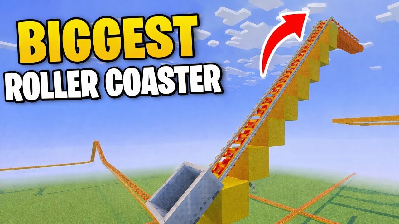 RIDING THE BIGGEST ROLLER COASTER IN MINECRAFT!! 7 MINUTES VIDEO. Day And Night