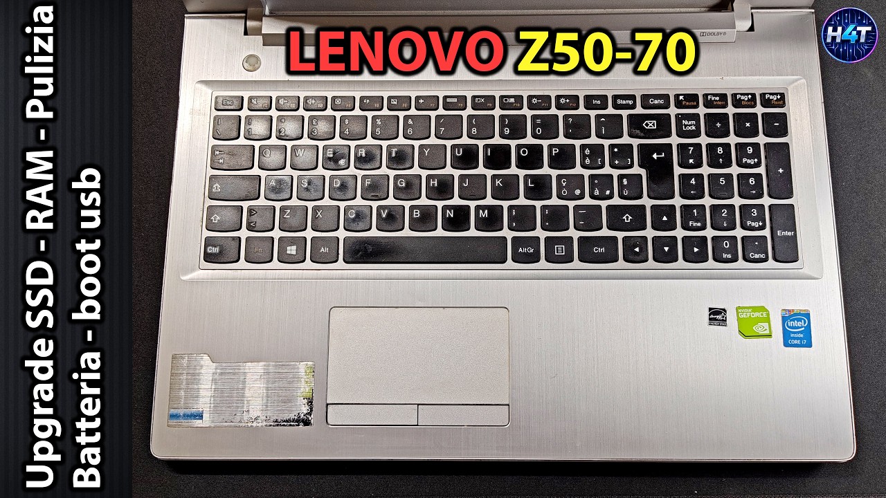 Lenovo Z50-70 Upgrade SSD e RAM + Pulizia Interna, Cambio Batteria e Boot da USB