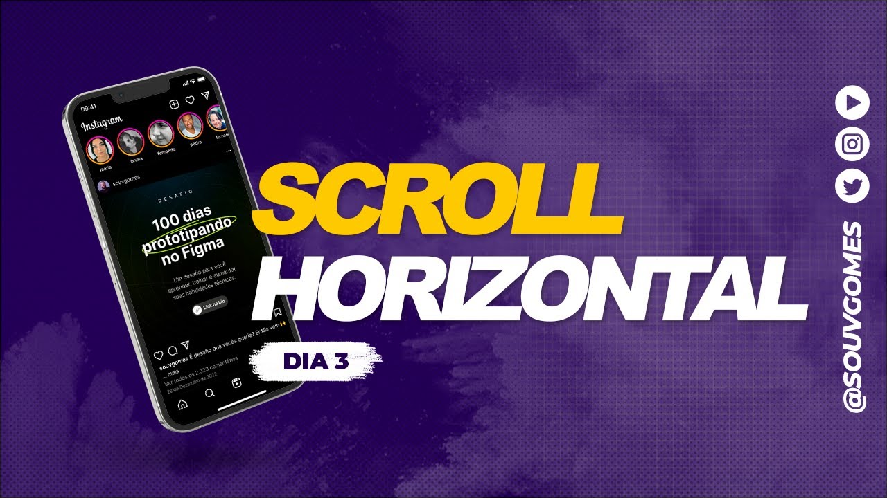 Scroll Horizontal - Dia 03  | 100 Dias Prototipando no Figma