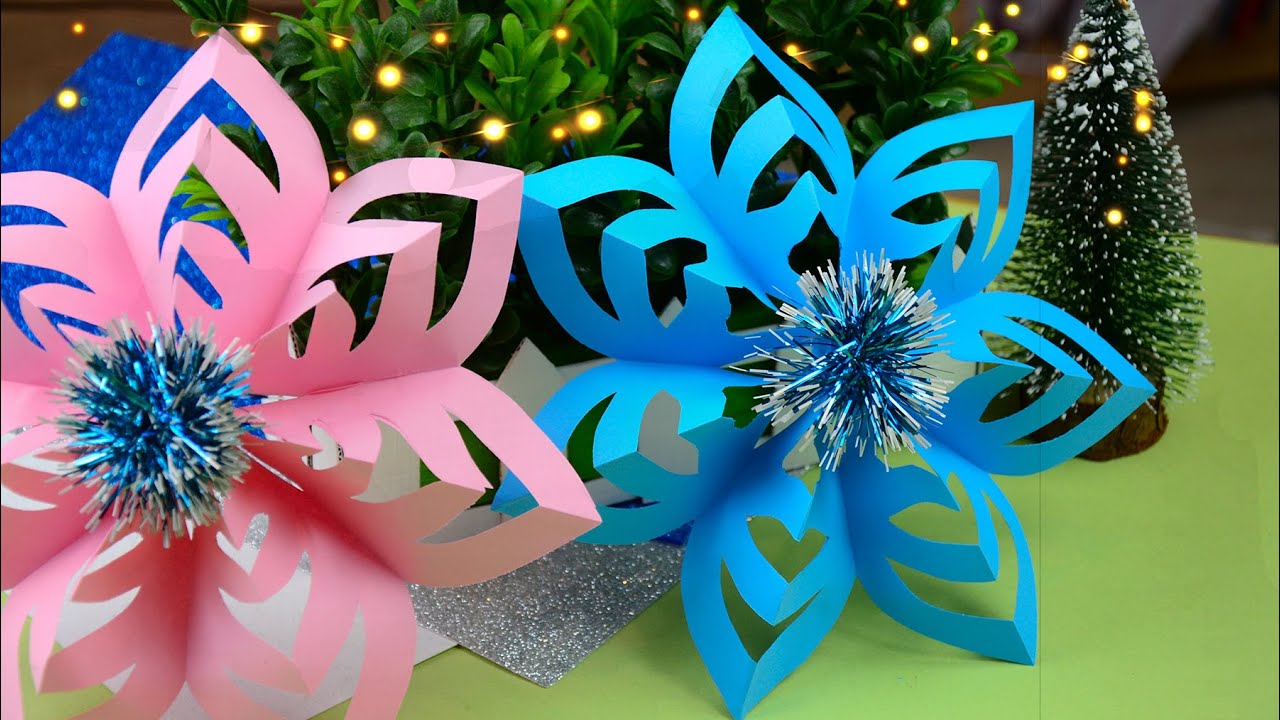 3D СНЕЖИНКА смотрите Как сделать её без горячего клея | Лакси