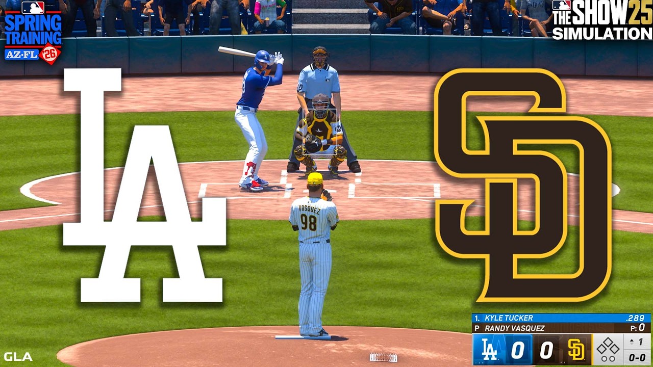 Dodgers vs. Padres Simulation | Spring Training (2/22/2026) | Updated Rosters MLB The Show 25 PS5