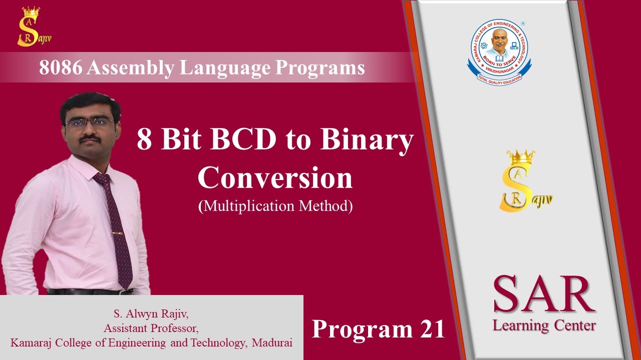 Program 21 : 8 Bit BCD to Binary Conversion  - Method 2 | 8086 Assembly Language Program | emu8086