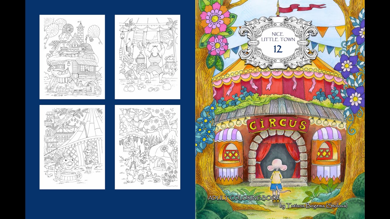 Nice Little Town 12 Adult Coloring Book flip through!