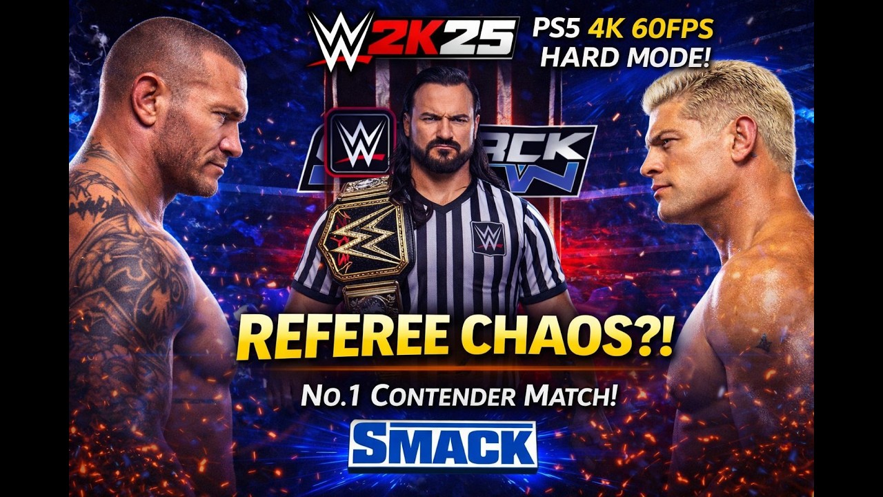 Randy Orton vs Cody Rhodes No.1 Contender Match – SmackDown w/ Drew McIntyre Ref | WWE 2K25 4K