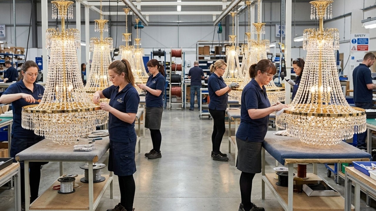 Inside a Crystal Factory: Making a 24K Gold Crystal Chandelier (Full Process)