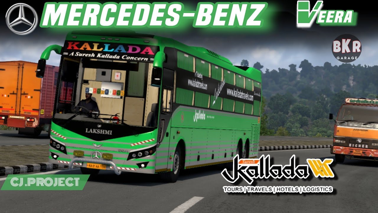 KALLADA MERCEDES BENZ VEERA 15M SHD BUS MOD KALLADA TRAVELS | EURO TRUCK SIMULATOR 2 TAMIL GAMEPLAY