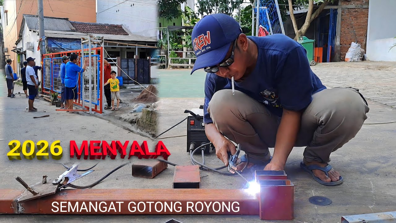 GIAT WARGA PEMBUATAN PINTU GERBANG JELANG RAMADHAN | PINTU GERBANG MINIMALIS