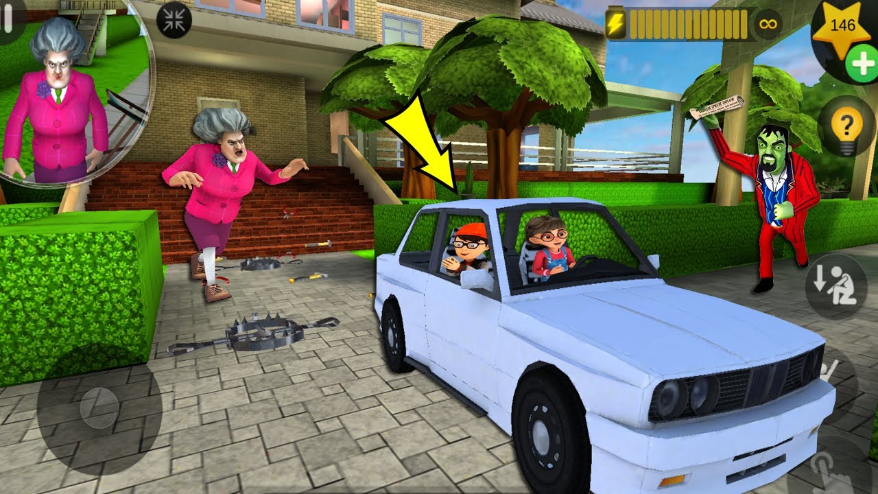 Scary Teacher 3D - with nick and tani troll Miss T fell face down  part 4743 #scaryteacher3d