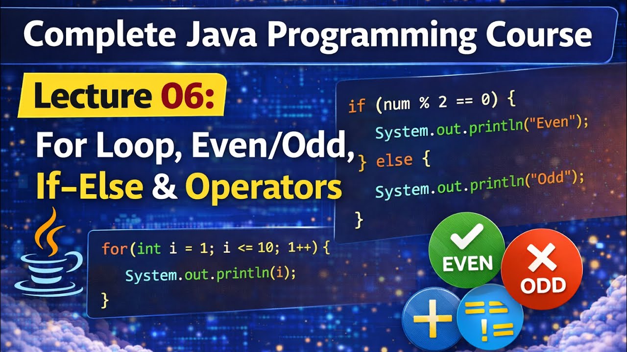 Lec-06 | Complete Java Programming Course for Beginners | Full Java Course Tutorial | Core Java
