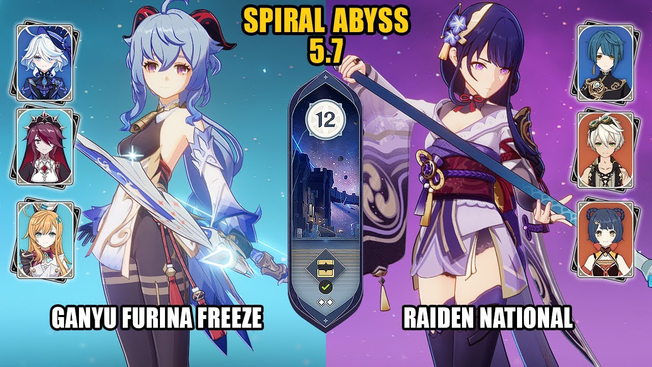 Ganyu Furina Freeze & Raiden National | NEW Spiral Abyss 5.7 | Genshin Impact