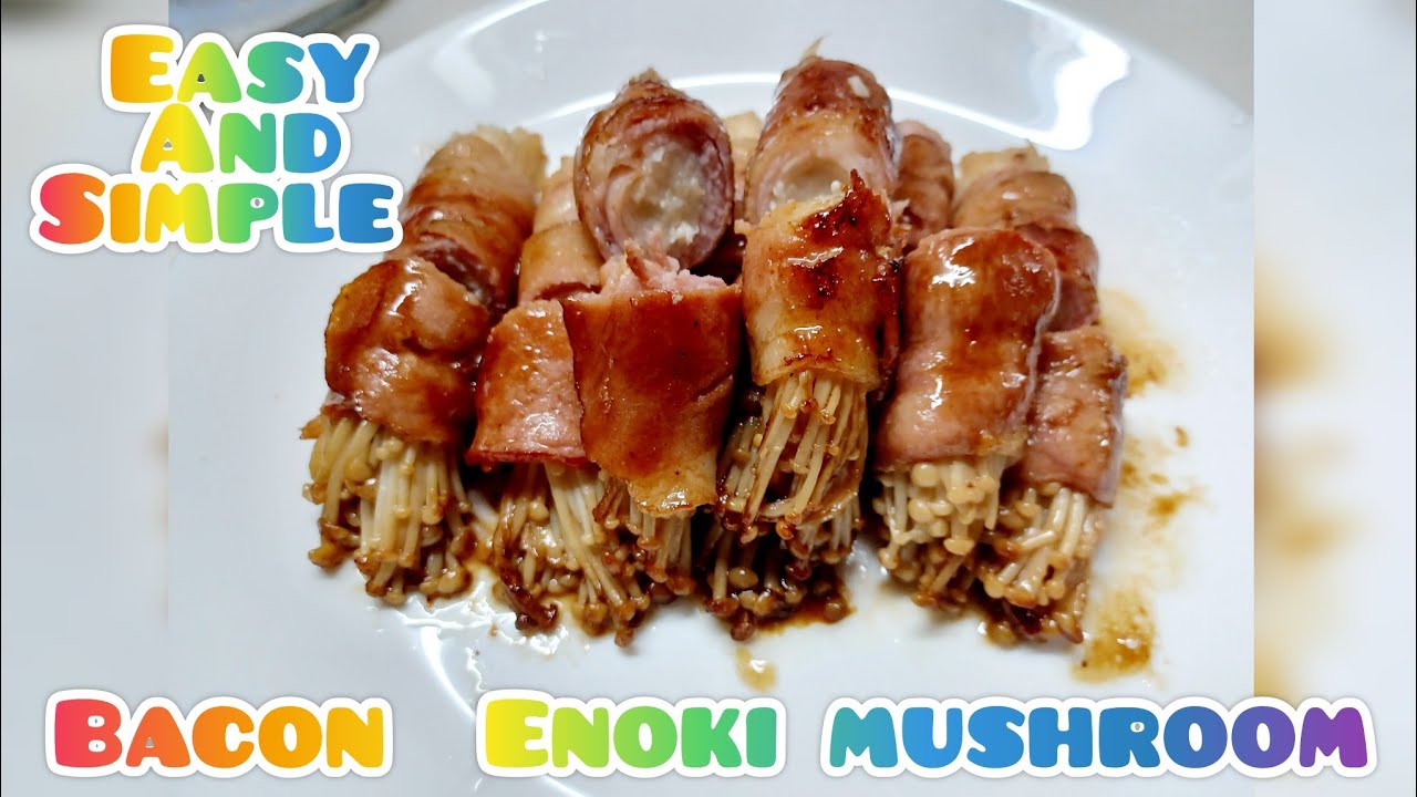 Bacon Enoki mushrooms rolls recipe //easy simple and tasty meal//培根金針菇捲食譜//簡單又美味的一餐
